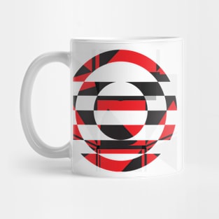 Geometric red modern abstract black Mug